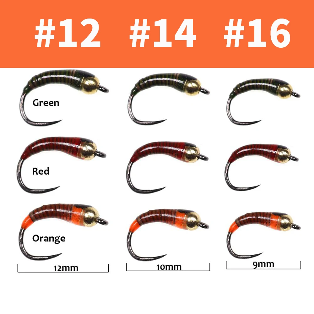 Jigeecarp 6pcs Barbless Hook Fly Brass Bead Head Peacock Herl Nymph Quill Perdigone Fishing Flies For Trout Fishing Lure Baits