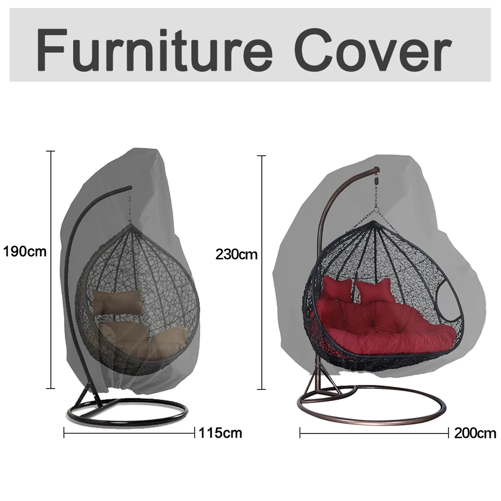 Egg Chair Cover Easy Handle with Elastic Drawstring Lightweight Durable Stand Hanging with Zipper for Lawn Gift Families