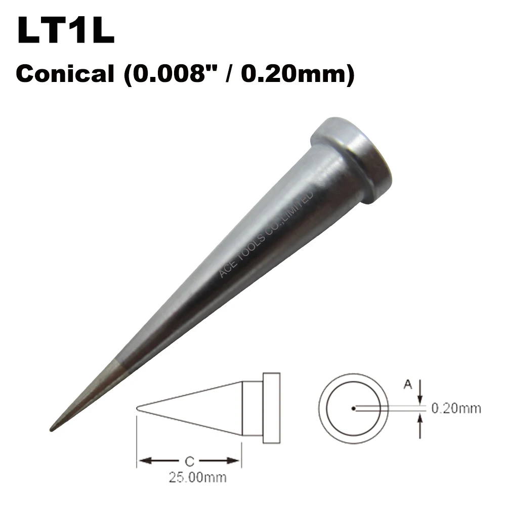 5 PCS Weller LT1L Conical 0.2mm Soldering Tips for WP80 WSP80 WSFP8 WD1000 WD2000 WSD81 WS81 WSF81D8 WS81D5 Iron Welding Bit