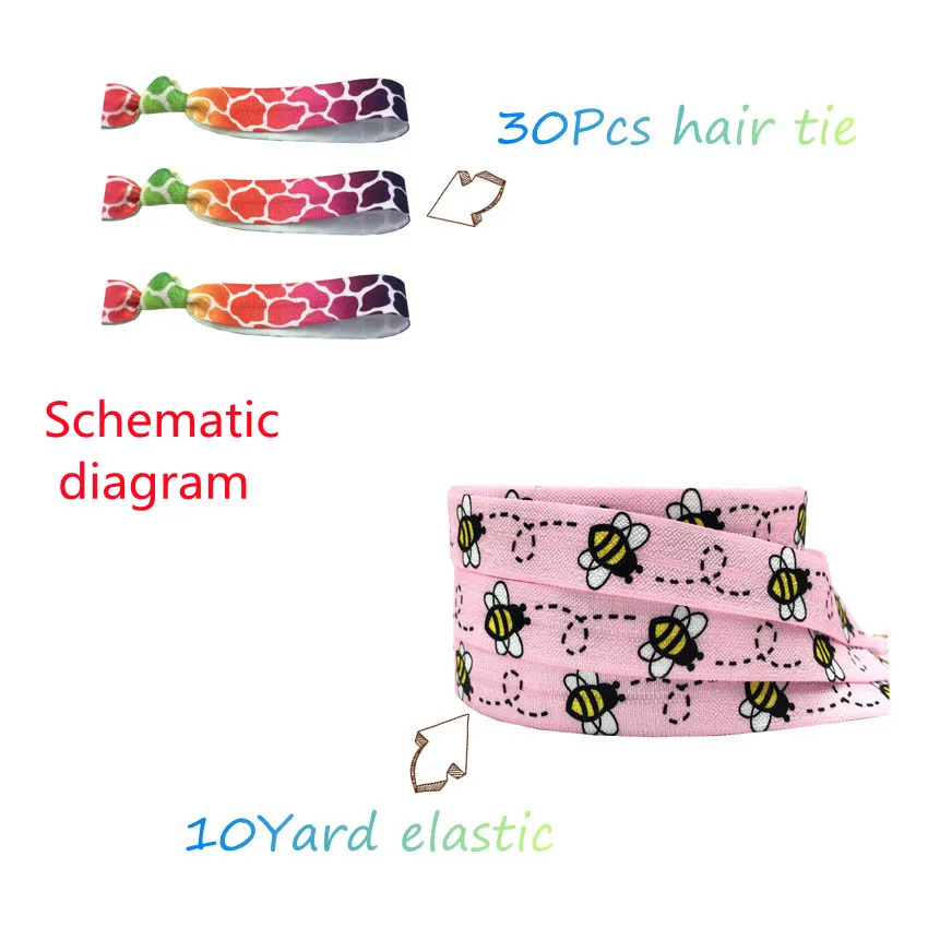 Hedgehog Flamingo Dog Animal Print Fold Over Elastic Wedding Decoration Hair Bands Hair Ornament Sewing Accessories 10yard 16mm