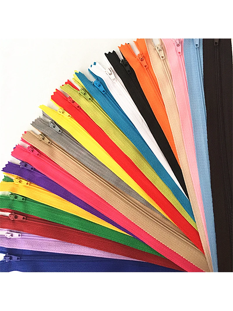 50pcs 3# Closed End Nylon Coil Zippers Tailor Sewing Craft ( 4/24Inch) 10/60CM Crafter's &FGDQRS (20/Color U PICK)