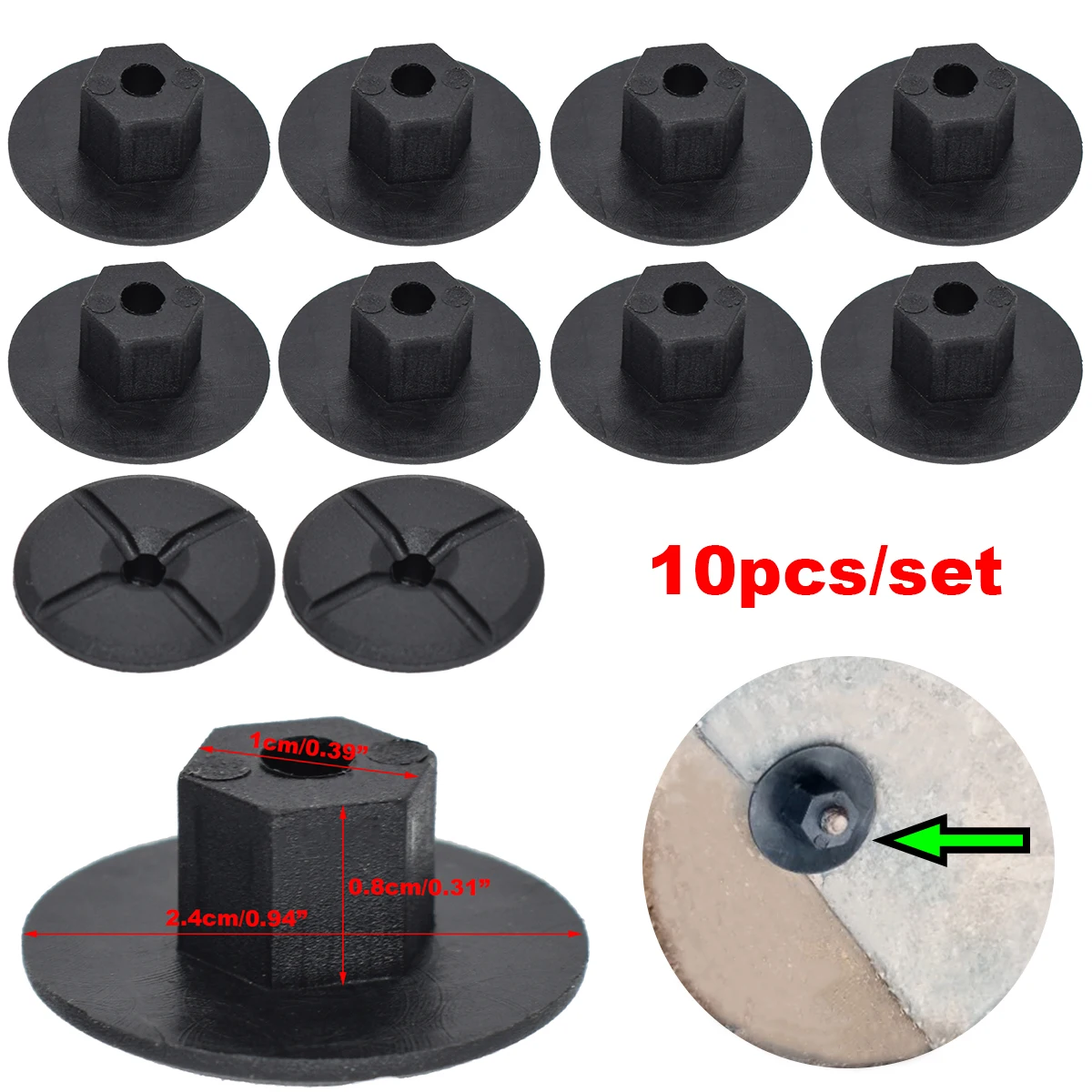 10x 4mm Fastener Nut Cover For Citroen C4 C5 C6 Peugeot 206 407 Fender Mud Flaps Splash Guard Wheel Arch Bumper Hood Panel Clips