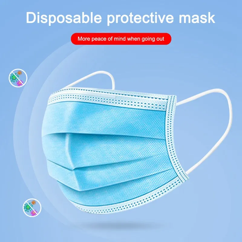 Mascarilla desechable de 3 capas, Máscara protectora antipolvo con filtro, antisalpicaduras