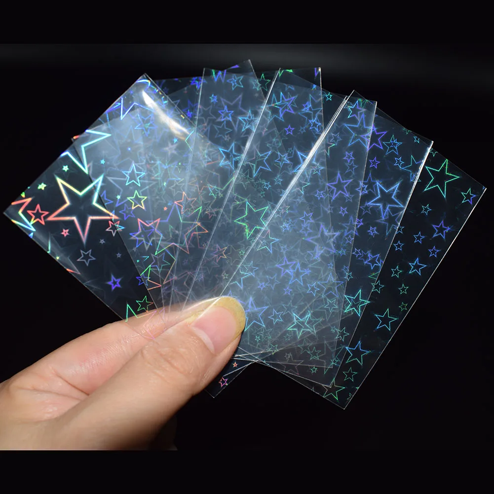 100pcs Big Star Laser Flashing Card Film Holographic Idol Photo Card Sleeves Tarot VG Ultra Super Card Protector