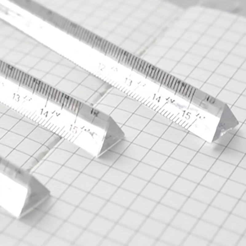 15cm Transparent Straight Ruler Students Stationery Simple Triangular Rulers Kids Scale on Both Sides Acrylic Measuring Tools