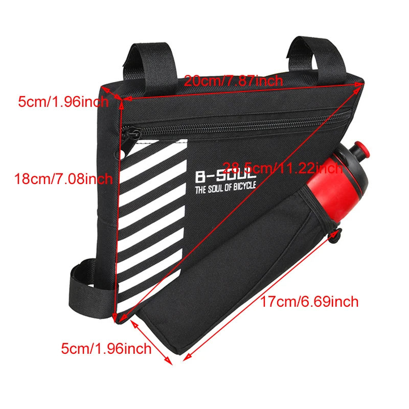 2021 fahrrad Stativ Wasser Flasche Taschen Mtb Cycl Vorne Rohr Rahmen Tasche Dreieckige Lagerung Taschen Dreieck Sattel Tasche Fahrrad Zubehör