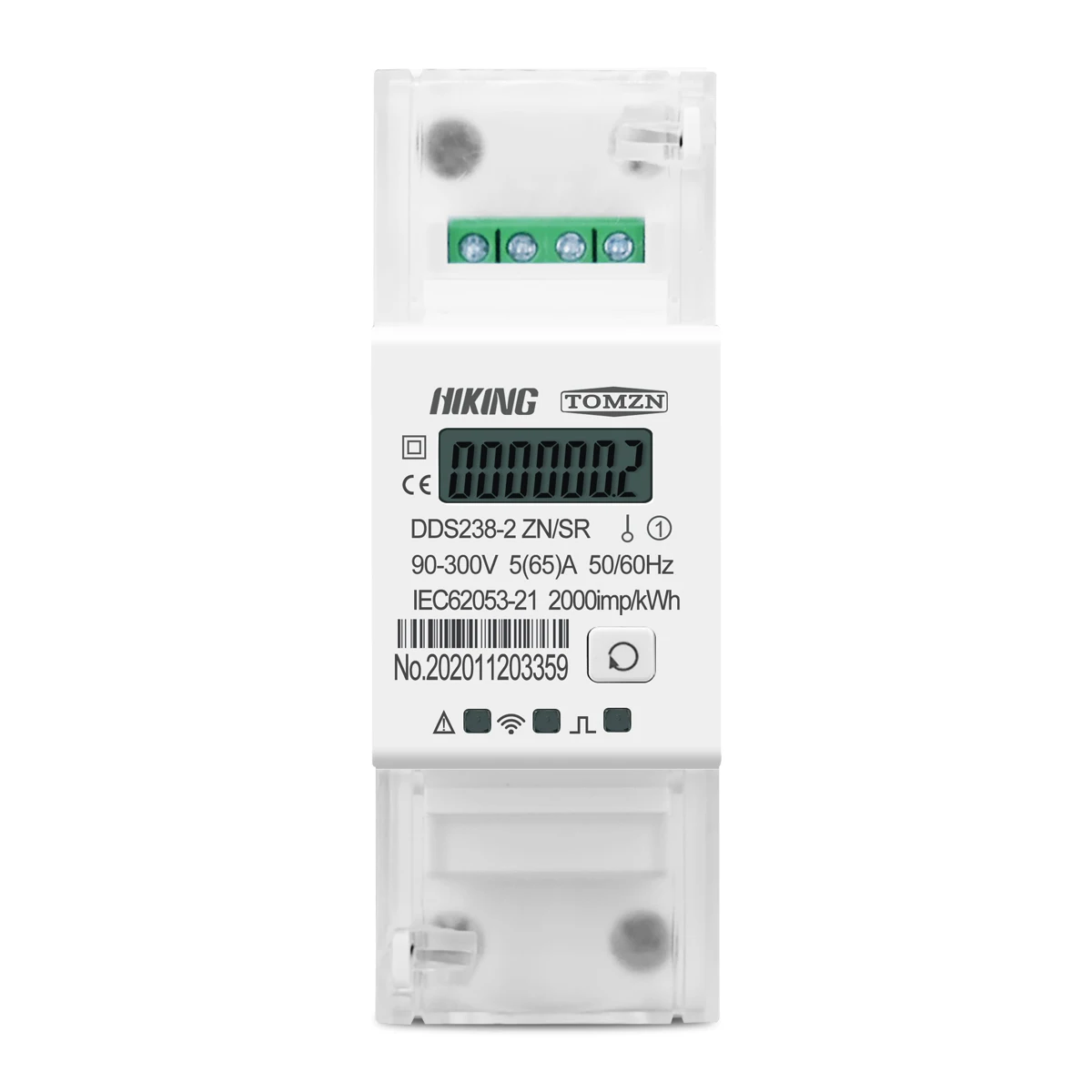 Single phase Remote control ON/OFF by Rs485 65A Multi function Din rail Energy meter 90-300V Kwh MODBUS-RUT Watt hour meter