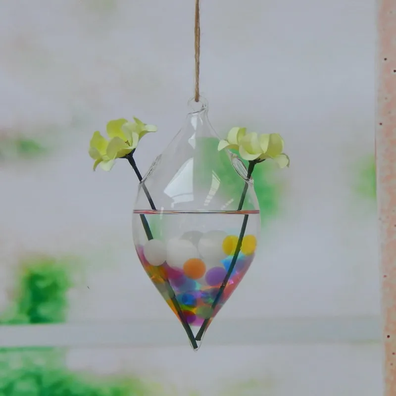 

6pcs/pack 10*18cm Big Size Double-Points Glass Terrarium Home Decoration Creative Wedding Party Hanging Prop Friend Gift