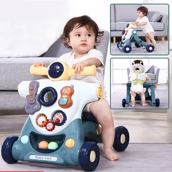 3 in 1 multifunctional baby walker balance car bike toddler four-wheeled cart stable adjustable learning walking toddler toys
