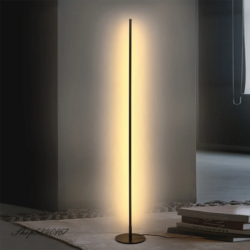 Led proste lampy podłogowe pilot ściemnianie stojące lampy do sypialni narożne światło podłogowe salon Home Decor Stand Floor