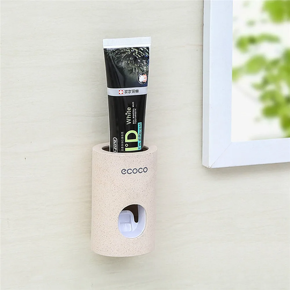 Automatic Toothpaste Squeezer Toothbrush Rack Holders Organizer Stand Wall Mount Toothpaste Dispenser Bathroom Accessories