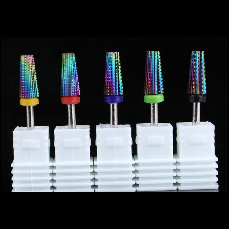 Carbide Tungsten Nail Drill Bit Tapered Shape Milling Cutter Grinding Head for Acrylic Nail Polish Gel 3/32