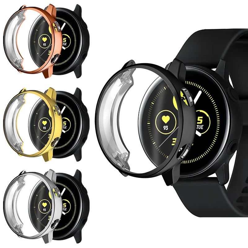 Protective Case For Samsung Galaxy Watch Active 2 40mm/44mm Electroplated Full Coverage Anti-Scratch Cover Shell Accessories