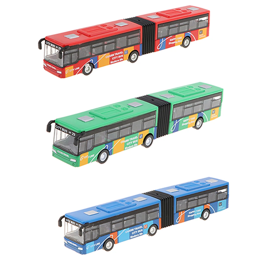 Friction Powered Pull Back and Go Car Articulated Bus for Kids Toddler Boys & Girls Aged 2 3 4 5 Year Old Birthday Gifts