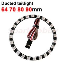 LED Ducted Three-Color Gradient Tail Light System 64mm 70mm 80mm 90mm Suitable For fixed-wing Turbojet Aircraft RC DIY