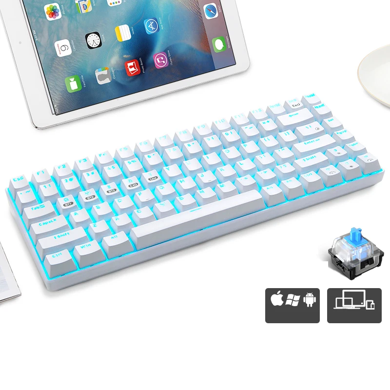 Bluetooth-клавиатура, игровая механическая клавиатура, геймерские клавиатуры, 84 клавиши, мышь и беспроводная клавиатура, аксессуары для компьютерных геймеров