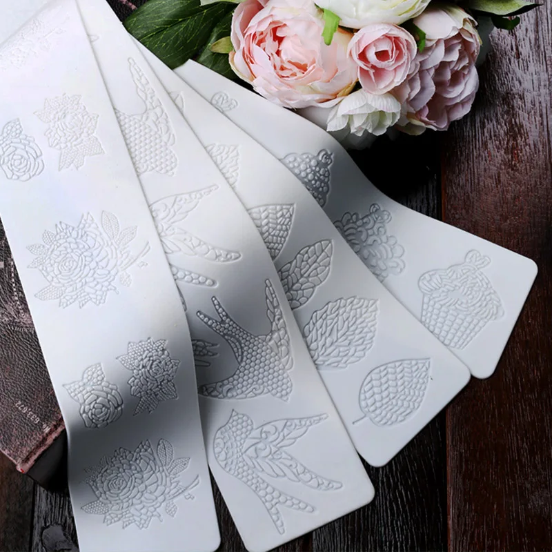 

Rose Flower Leaf Silicone Mold Fondant Mold Sugarpaste Lace Mat Cake Decorating Tools Kitchenware DIY Tool Baking Accessories