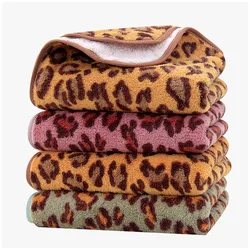 2pcs/set New Leopard Coral Fleece Hand Face Towel Set Soft Comfortable Absorbent Household Adult Facial Wash Towel Bathroom