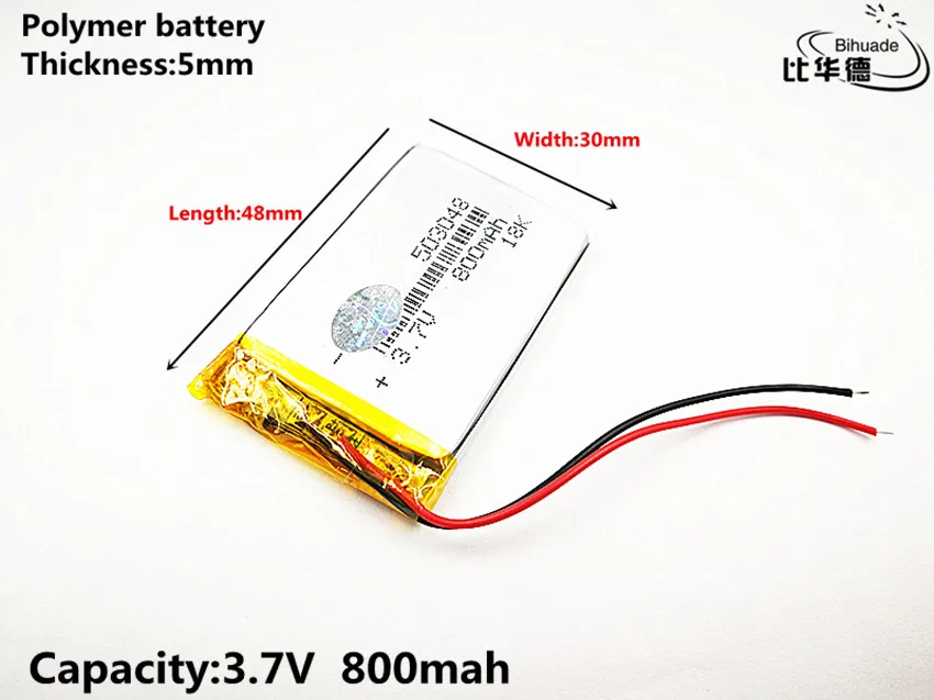 1 قطعة/الوحدة جيدة كوليتي 3.7V ، 800mAH ، 503048 بوليمر ليثيوم أيون/بطارية ليثيوم أيون ل لعبة ، قوة البنك ، GPS ، mp3 ، mp4