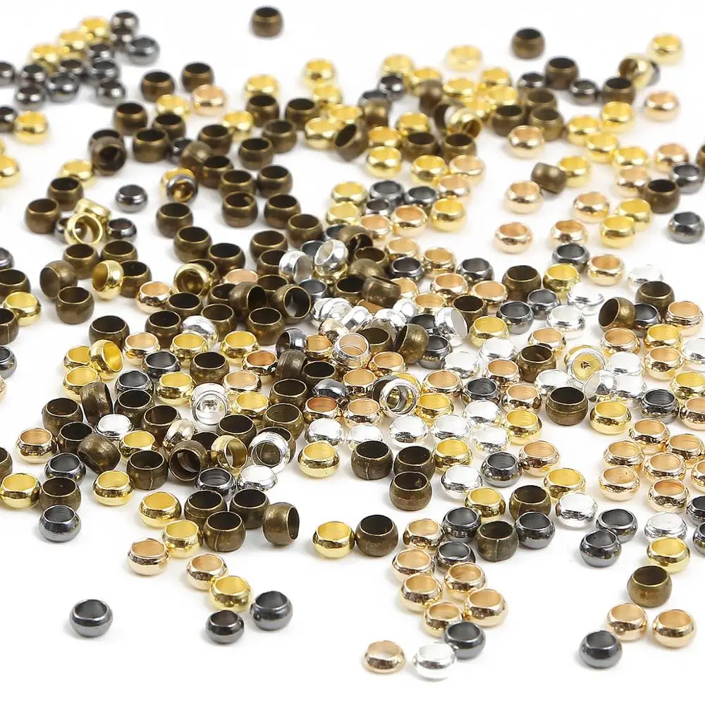 500pcs/lot Positioning Beads Metal Stopper Beads 2/2.5/3MM Round Loose Spacer End Beads For Diy Jewelry Making Bracelet Findings