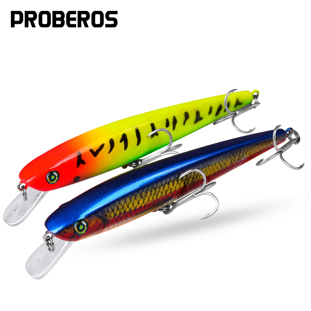 

PROBEROS Minnow Fishing Lures Hard Lure Topwater Trout Bass Bait 11cm-4.33"/11.5g-0.41oz Artificial Wobbler 6# Hooks Tackle