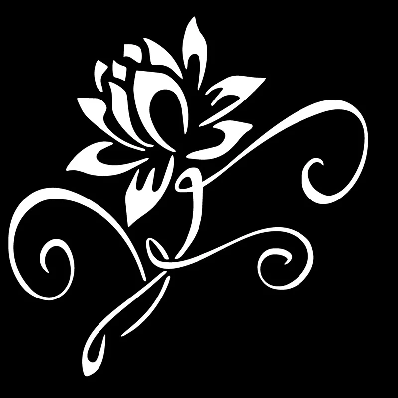 17X17CM Lotus Art Cartoon Whole Body Decoration Decal Plant Flower Car Sticker for Suzuki Stickers
