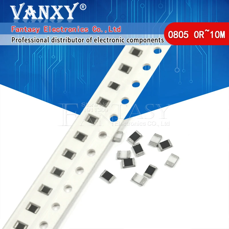 100szt 0805 SMD 1/8W rezystor chipowy 0R ~ 10M 0 10R 100R 220R 330R 470R 1K 4.7K 10K 47K 100K 0 10 100 330 470 ohm