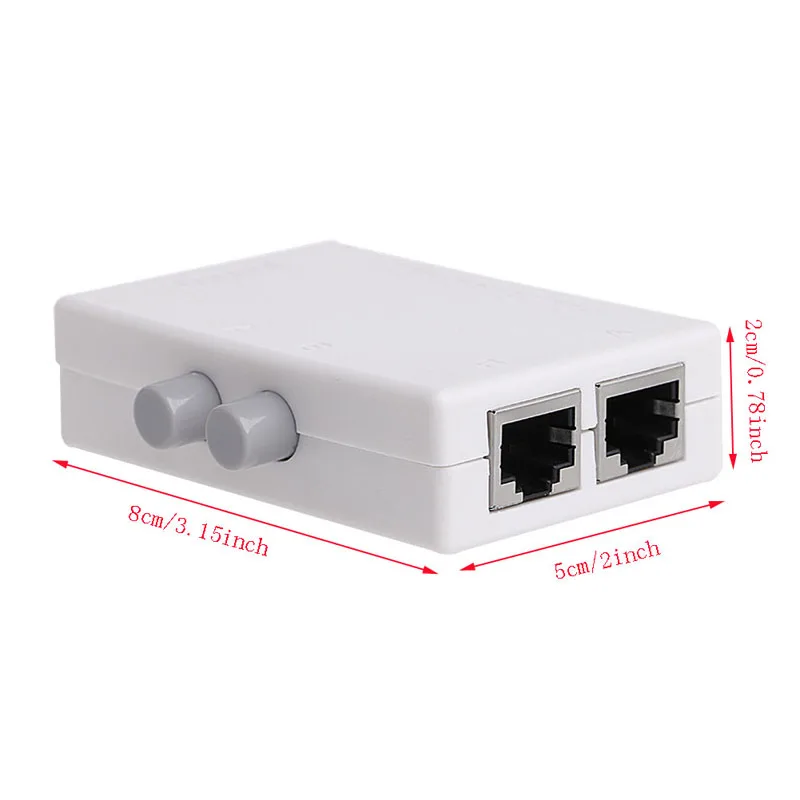 Mini 2 Port AB Manual Network Sharing Switch Box 2In1/1In2 RJ45 Network/Ethernet 896F images - 6