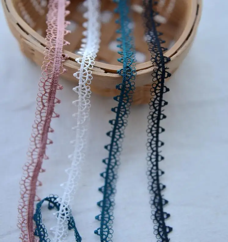 5 metros negro blanco rosa verde encaje bordado cinta DIY accesorios para el cabello de ropa cinta de encaje bordado