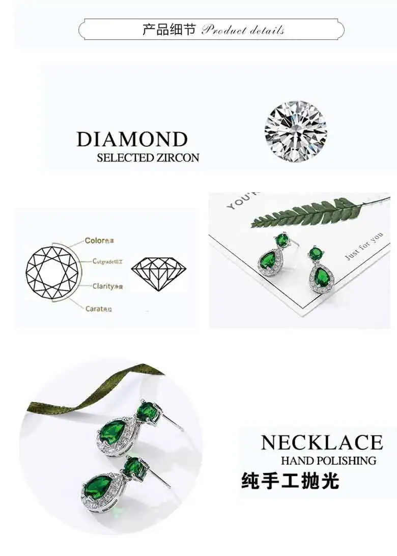 Natural Emerald Jade Gemstone 925 Sterling Silver Bohemia Earrings for Women Silver 925 Water Drop Jewelry Green Jade Earrings