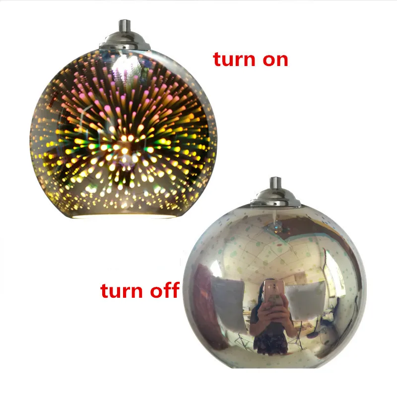 NONE Moderne LED-Pendelleuchte, nordische Glaskugel-Hängeleuchte, Wohnzimmer, Esszimmer, Küche, Innendekoration, Barbeleuchtung, Lampe 4