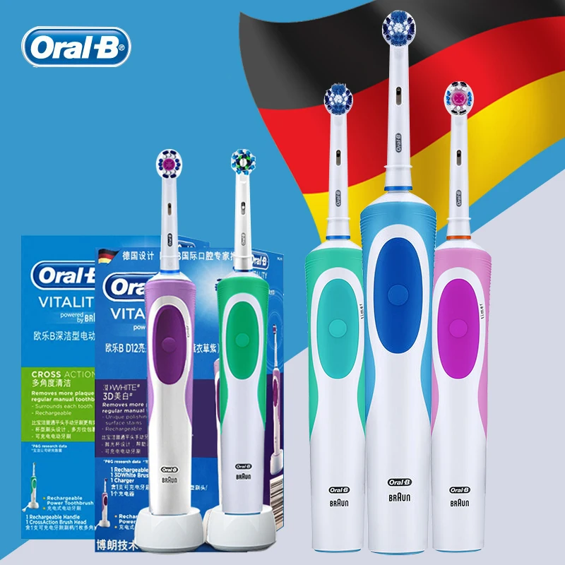 

Электрическая зубная щетка Oral B, электрическая зубная щетка для взрослых с перезаряжаемым аккумулятором, гигиена полости рта, вращающаяся зубная щетка