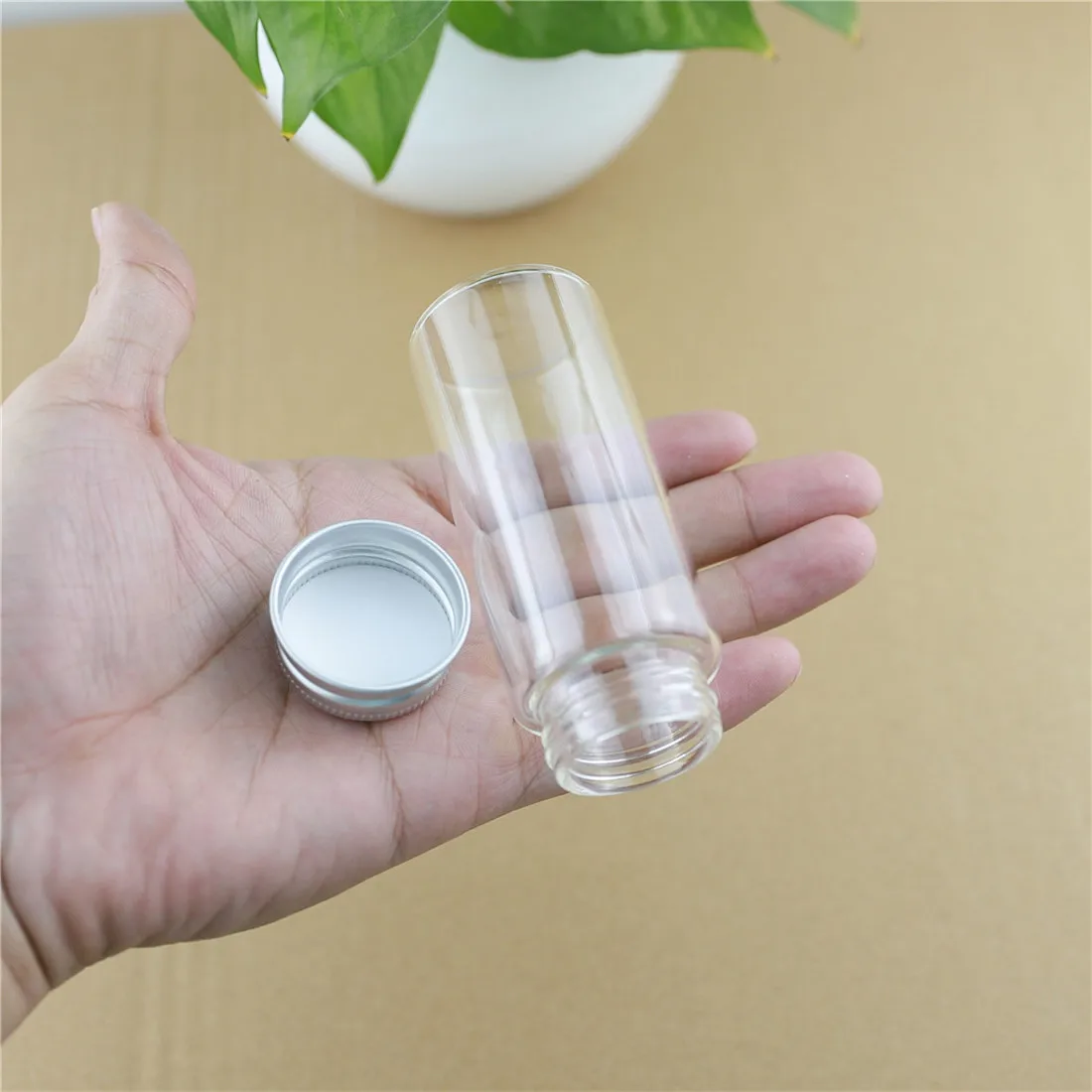 24pcs/lot 37*90mm 70ml Glass Bottle Empty Mini Jar Container Small Diy DECORATIVE BOTTLES Glass Spice Storage Jars Containers