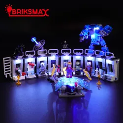 BriksMax Led Light Up Kit For Tony Stark Armored hall Building Blocks Compatible With 76125