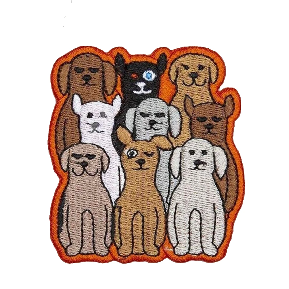 

Симпатичные вышитые патчи с собаками, желтые, белые, черные, серые, коричневые патчи с животными