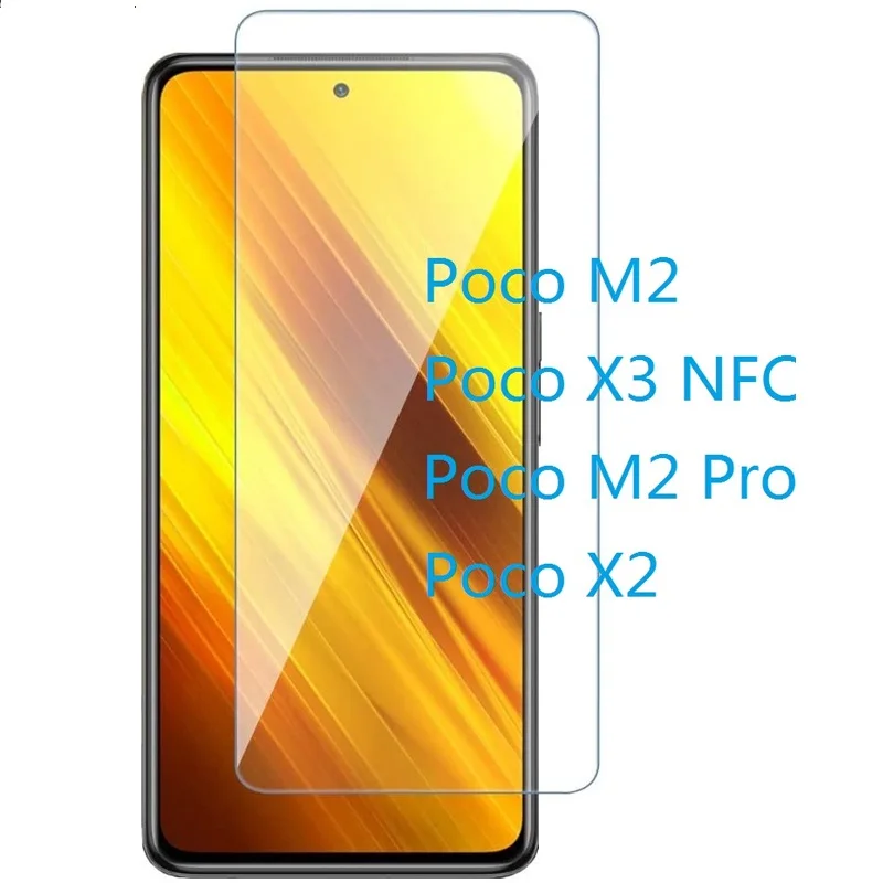 Tempered Glass For Xiaomi Poco F2 M2 X2 X3 Pro NFC Screen Protector Smartphone Glass Film For Pocophone F2 M2 X2 X3 Screen Glass