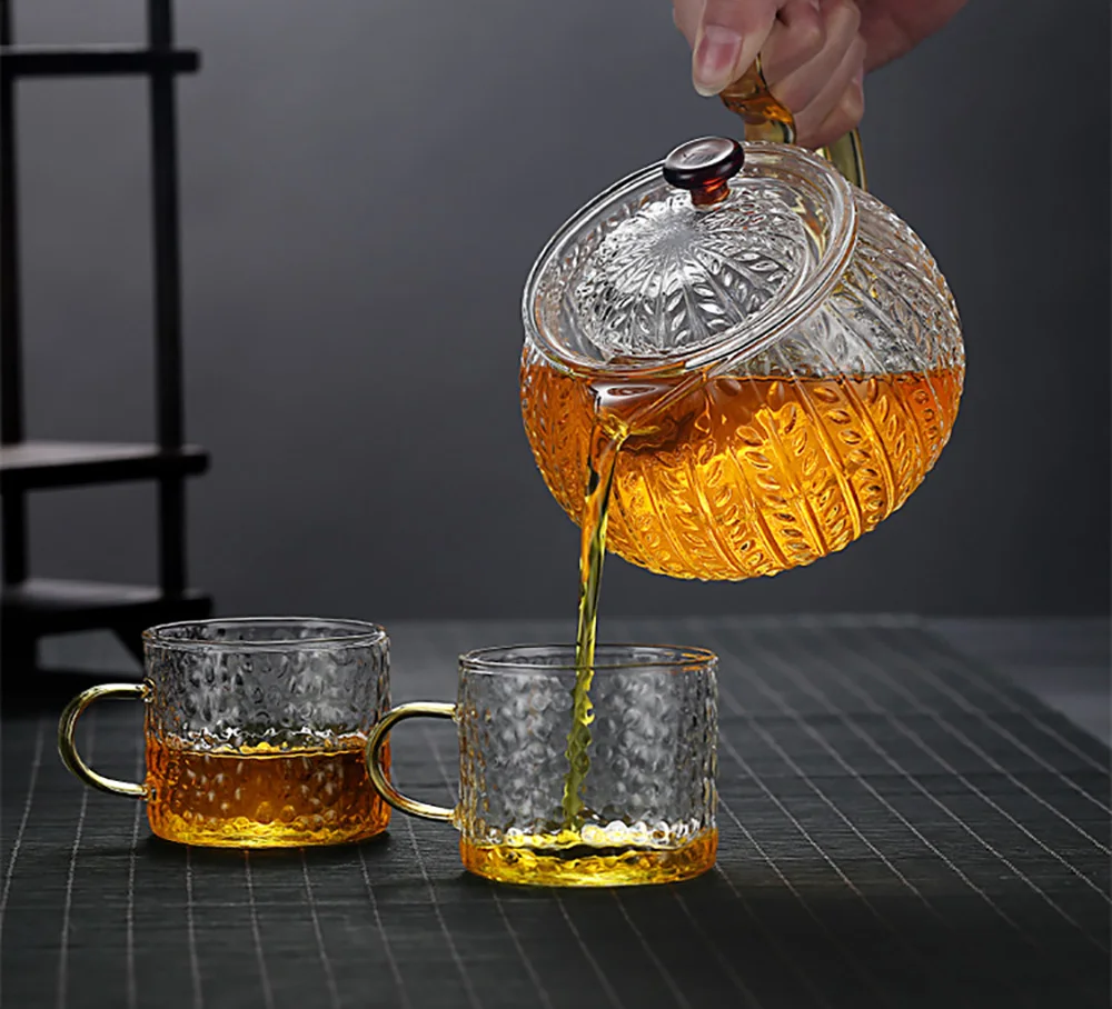 Glass Teapot Puer Kitchen Accessories Tea Teapots Kettle Coffee Pots Teaware Set Infuser Pot Dining Bar Home Garden