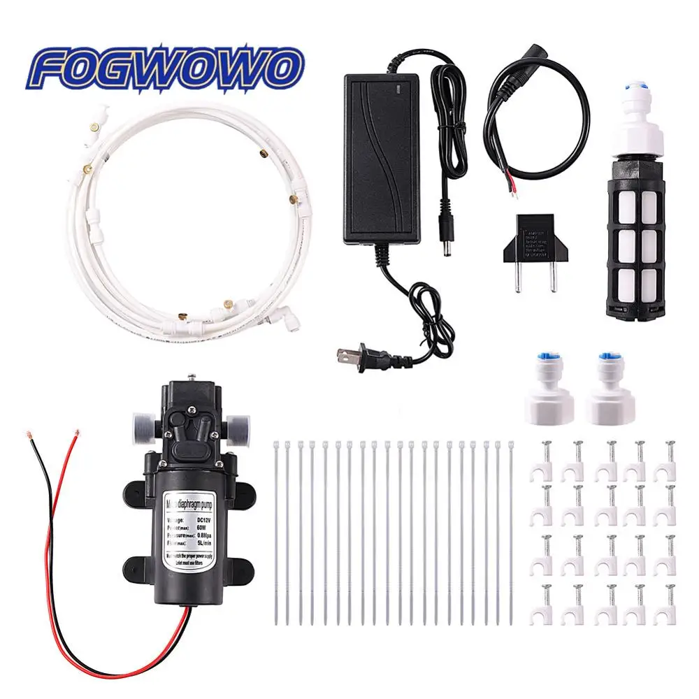 

7-19m Ectric Pump Sprayer System Garden Water Mist Cooling System Water Fog Sprayer System Irrigation Misting Greenhouse Flowers