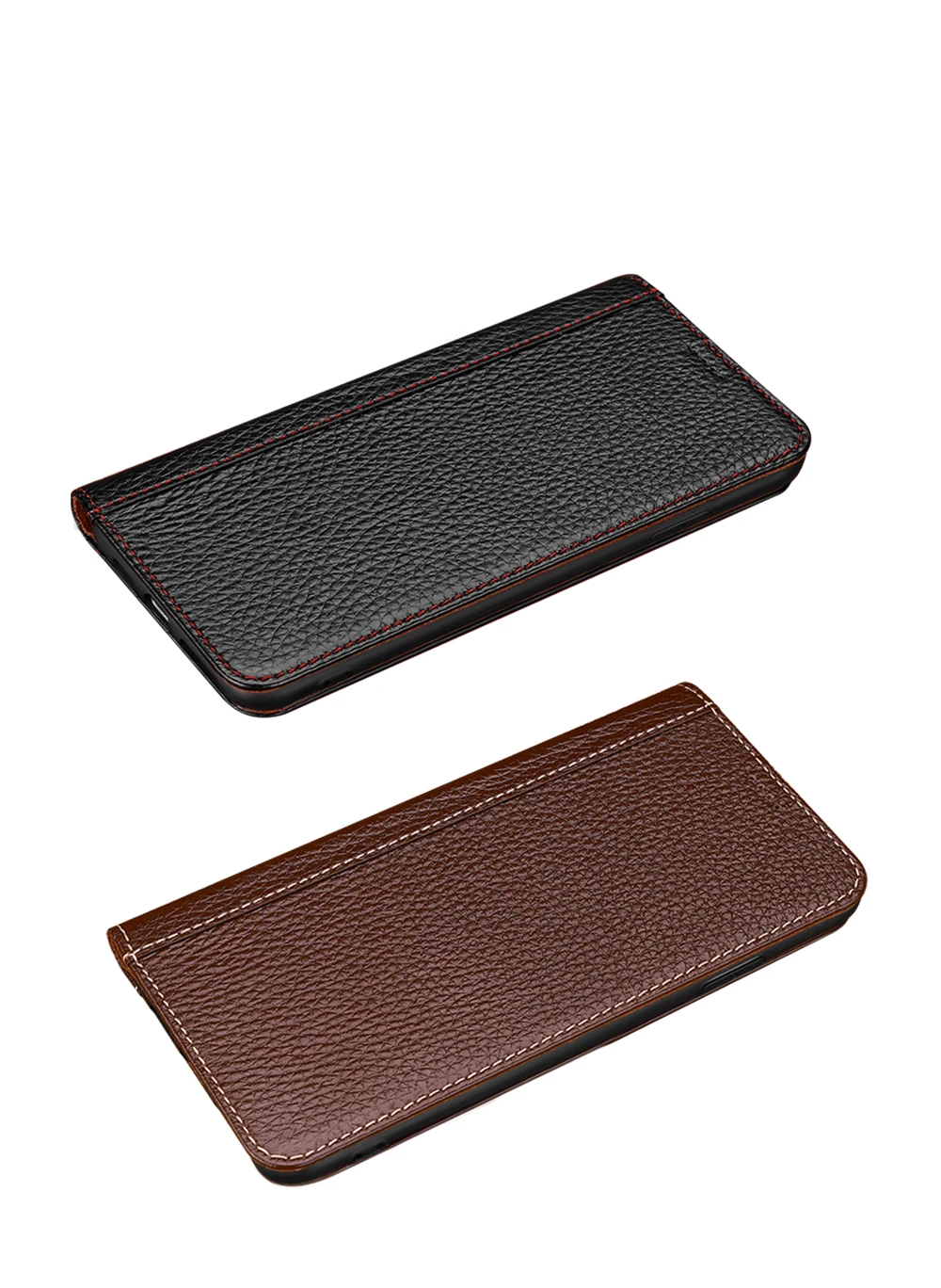 

Litchi Pattern Genuine Leather Flip Full Protective Cover Case with Kickstand Card Pocket for iPhone 7 8 Plus X XR XS Max