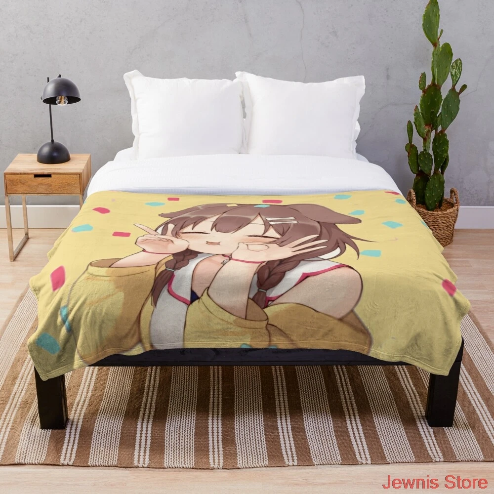 Korone vtuber hololive anime girl Blanket Print on Demand Decorative Sherpa Blankets for Sofa bed Gift