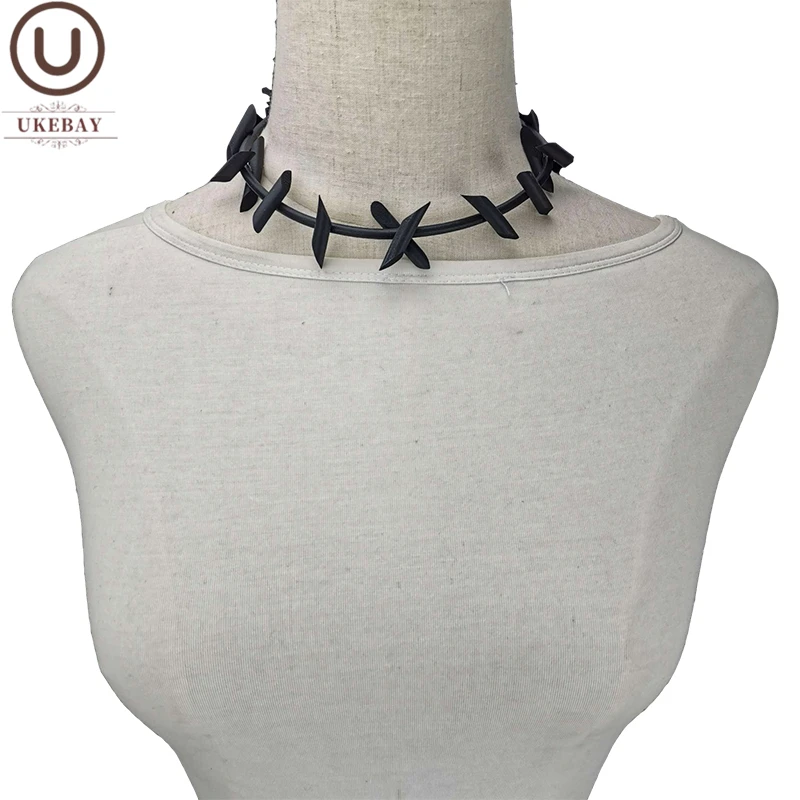 

UKEBAY New Punk Choker Necklaces Women Short Handmade Necklace Hip Hop Jewelry Rubber Jewelry Adjustable Chain Chokers For Party