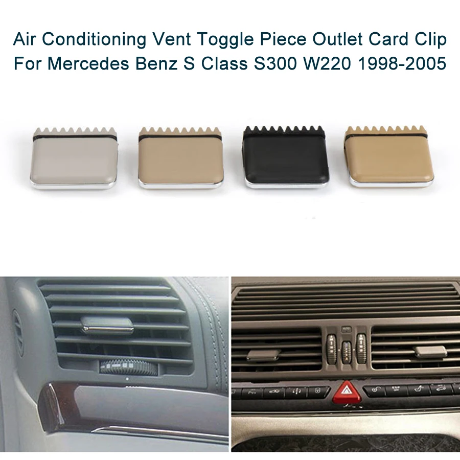 Air conditioning vent toggle piece outlet card clip wind direction plectrum knob For Mercedes Benz S Class S300 W220 1998-2005