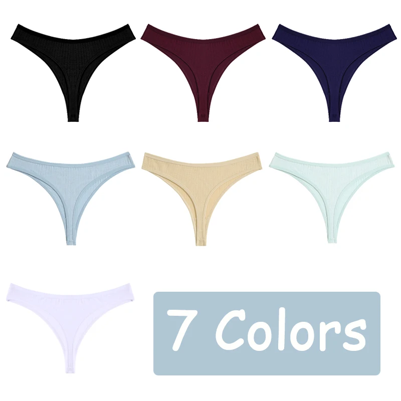 Women Cotton Thongs Panties Sexy Low Waist T-Back G-string Underpants Thongs Girls S-XL Intimates Lingerie Breathable Bikini New