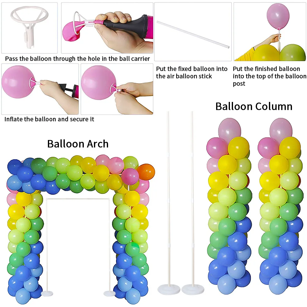 Imagem -03 - Kit de Arco de Balão Grande com Base Suporte de Coluna de Balão Festa de Aniversário e Casamento Decoração de Chuveiro de Bebê