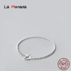 16cm Silver Bracelet For Women Silver 925 Jewelry Heart Fashion Ball Bead Chain Bracelets Female Girls Korean Minimalist