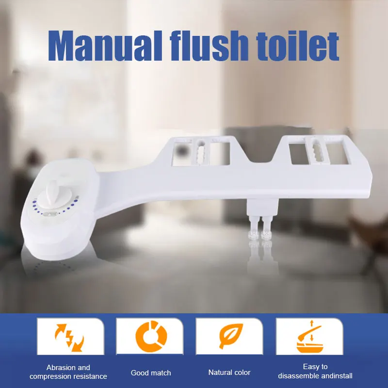 Non-Electric Bidet Attachment Toilet Bidet Seat Self-Cleaning Nozzle-Fresh Water Bidet Sprayer Mechanical Muslim Shattaf Washing