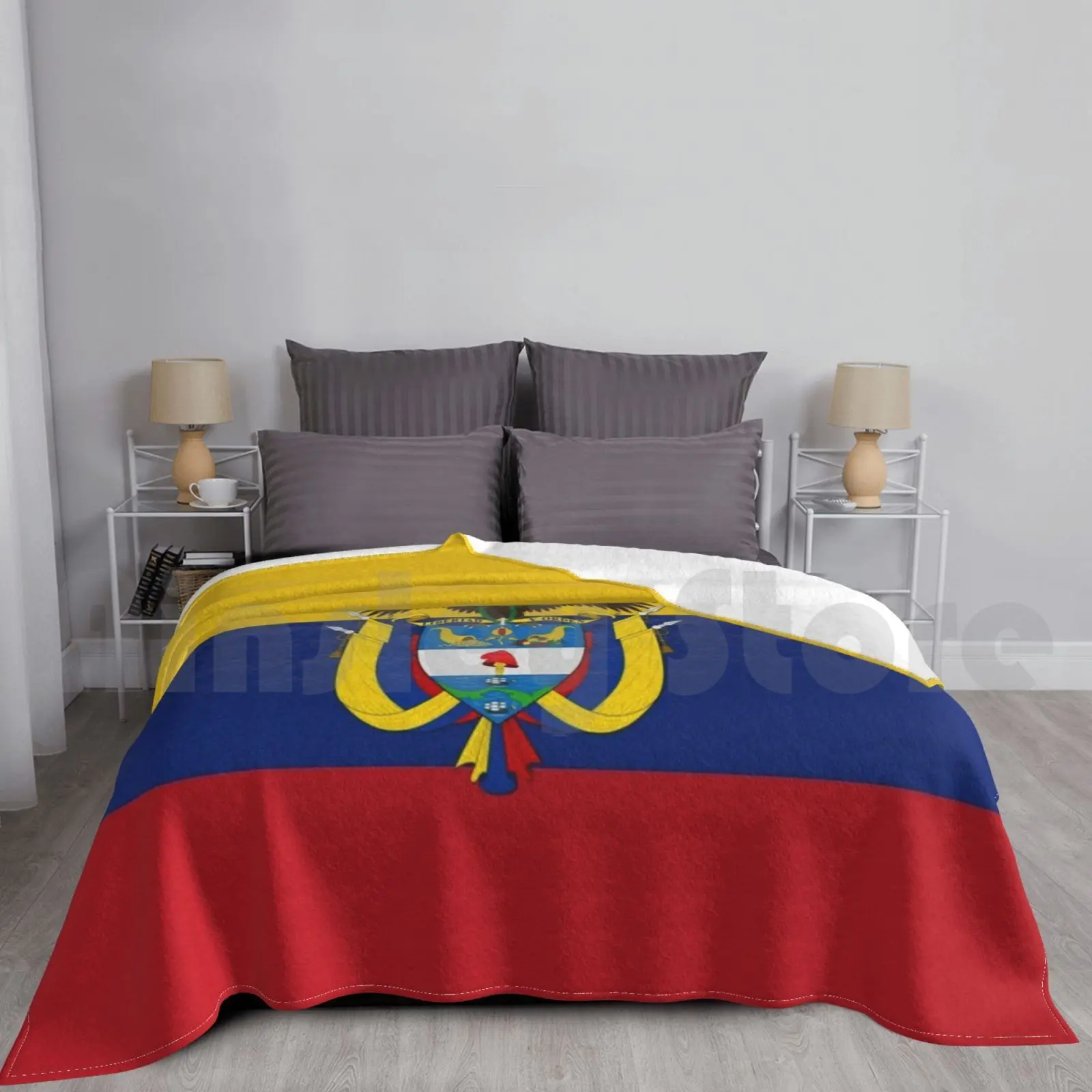 Blanket Flag Of Colombia , Patriotic Gift 1808 Republic Of Colombia Flag Of Colombia Emblem Of