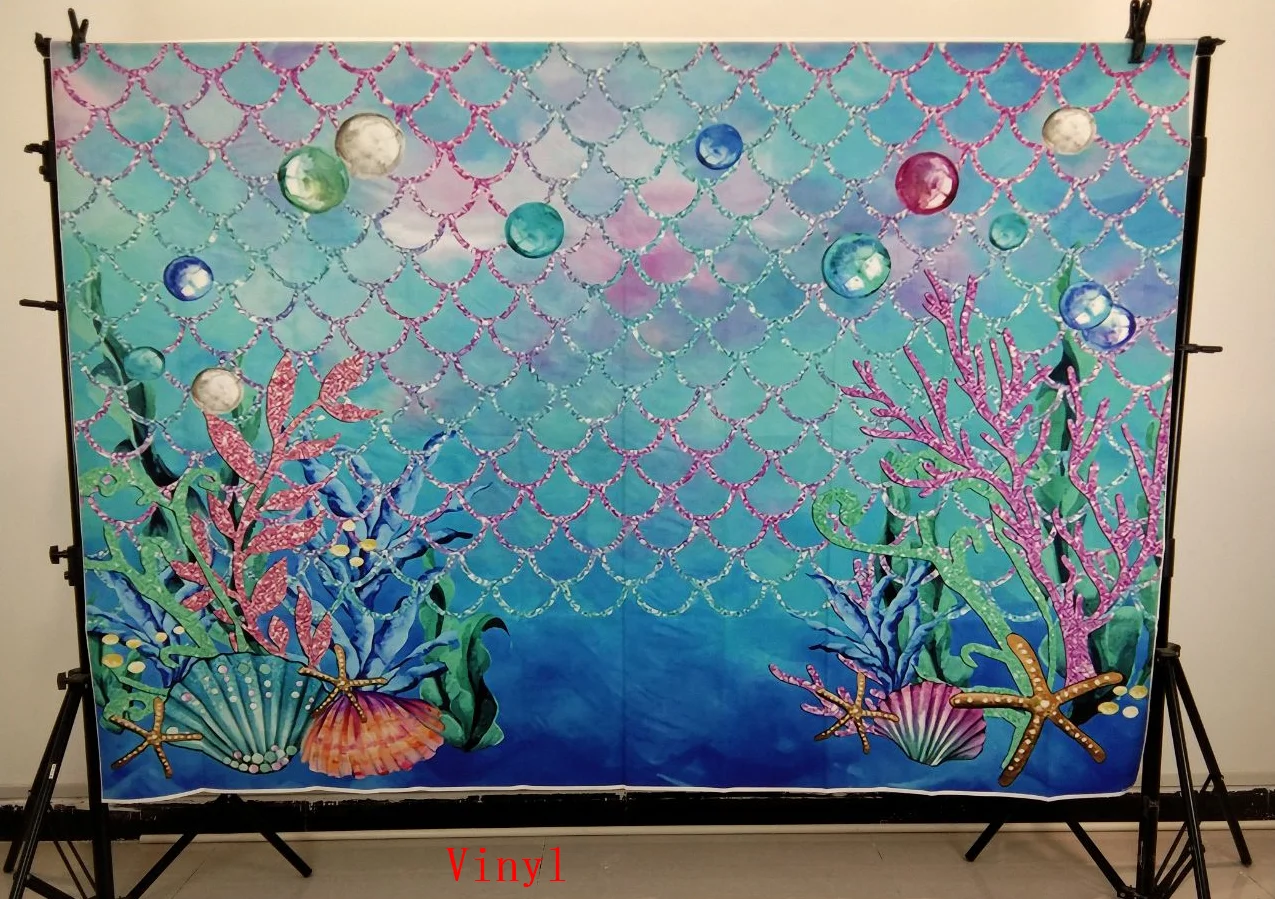 Фон для фотосъемки детей с изображением хвоста русалки