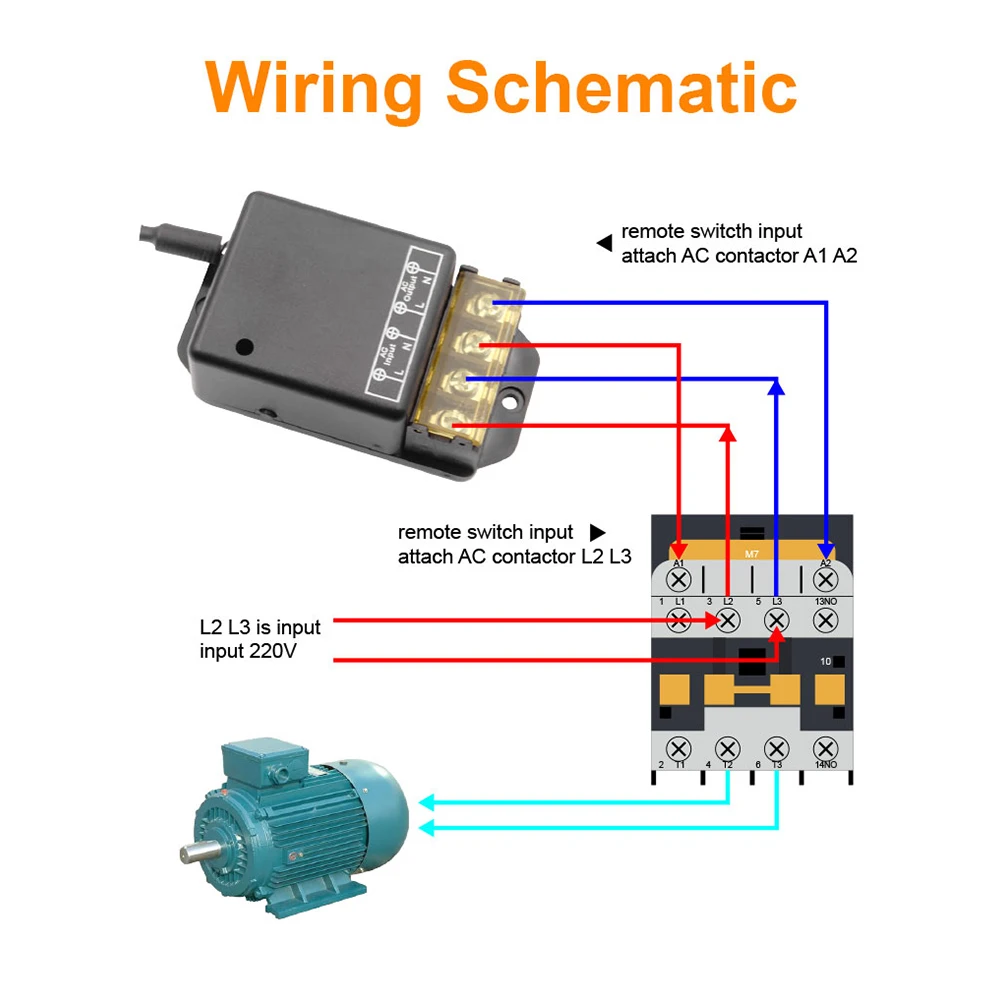 Rubrum 433Mhz AC 220V 1CH 30A RF Relay Wireless Remote Control Switch Receiver + 2 Button ON OFF Remote Control For Water Pump