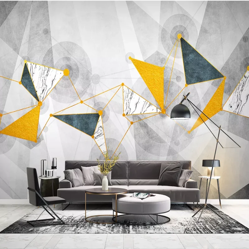 

Milofi Manufacturers custom modern abstract geometric lines living room bedroom background wallpaper mural